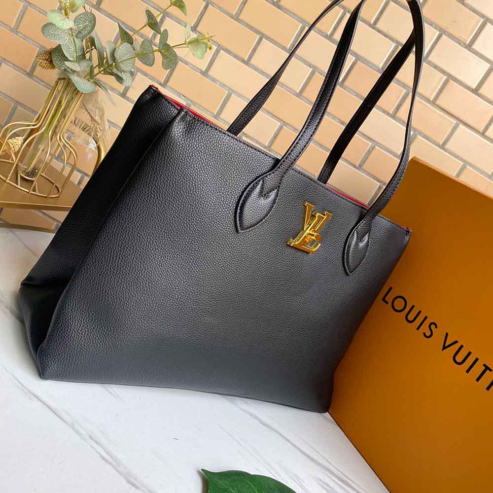 LOUIS VUITTON Louis Vuitton Lock Me Shopper Greige M57346 Women's