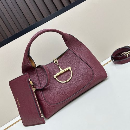 Gucci Softbit Medium Top Handle Bag dark red