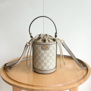Ophidia Mini Bucket Bag beige